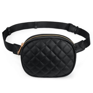857 Fanny Pack Pu Leather Checked Plaid